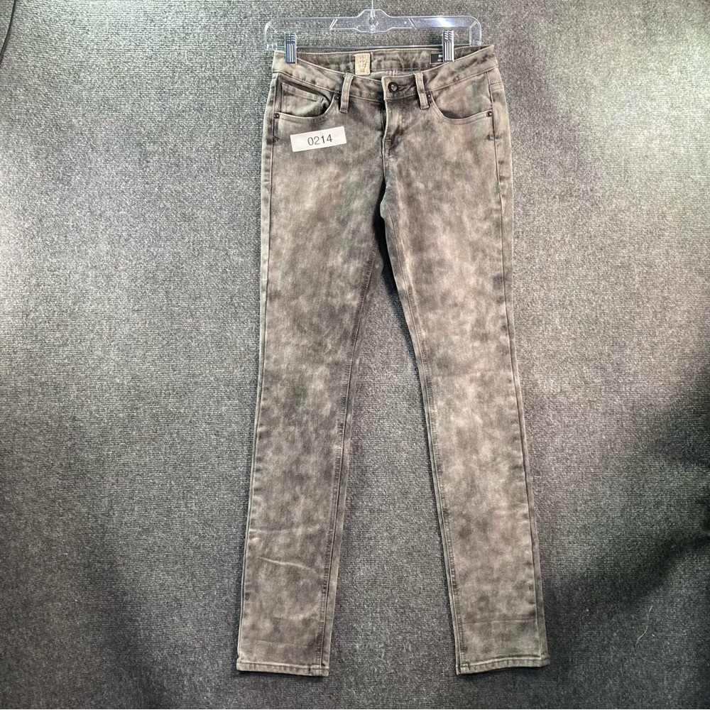 Volcom Womens Teen Jeans 5 Acid Wash Faded Stix Skinny Fit
